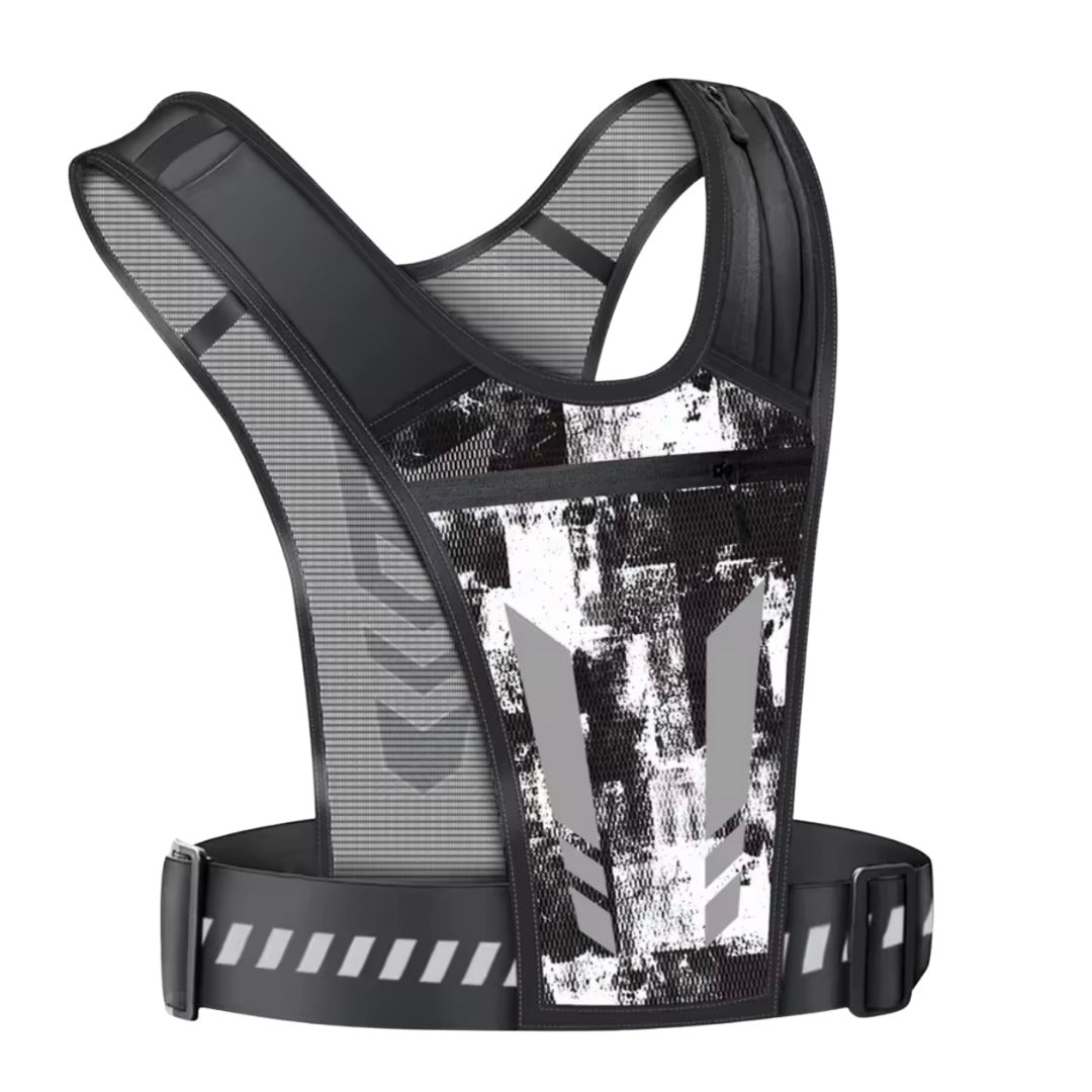 NIGHTSTRIDE reflective running vest on white