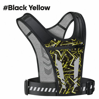 NIGHTSTRIDE reflective running vest, Black Yellow