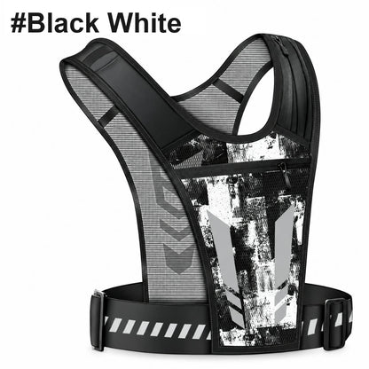 NIGHTSTRIDE reflective running vest, Black White